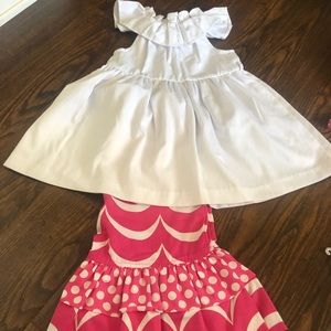 Kelly’s Kids white top with matching pink pants
